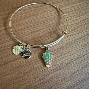 Alex and Ani Gold Christmas Cactus Charm Bracelet